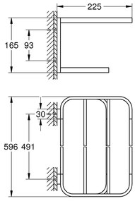 Etajera portprosop Grohe Selection, 60 cm, hard graphite - 41066A00