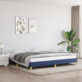 346848 vidaXL Cadru de pat, albastru, 200x200 cm, material textil