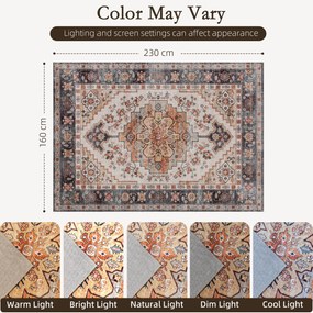 HOMCOM Covor cu Fir Scurt Boem Antiderapant și Lavabil 230x160 cm Maro | Aosom Romania