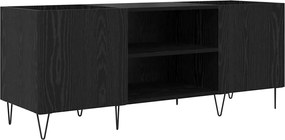 vidaXL Dulap pentru discuri de vinil Stejar Negru 121 x 38 x 48 cm