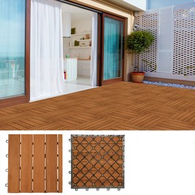 Deuba Gresie din lemn - set 11 piese, 30×30 cm