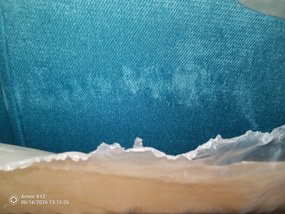 Reducere Pat tapițat boxspring GLORIEN VELVET 140x200 cm turquoise Calitate II Saltele: Saltea cu arcuri Bonell