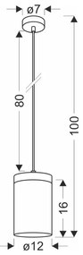 Lustră neagră-în culoare naturală cu abajur din sticlă ø 12 cm Wels – Candellux Lighting