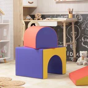 HOMCOM Modul motricitate bebeluși 4 buc. parcurs motricitate bebeluși din spumă EPE pentru copii preșcolari, multicolor | Aosom Romania