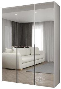 Dulap de haine 150 cm Alice 3 (alb + Negru). 1126214
