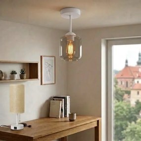 BRILAGI - LED plafonieră aplicată R GLASS 1xE27/60W/230V Ø 14 cm alb/gri fumuriu