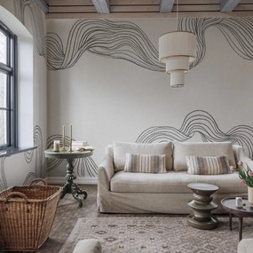 Fototapet, Stripes by Hand, Graphite, Rebel Walls