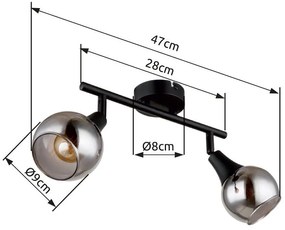 Plafoniera stil minimalist GLYPTAR 2L