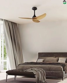 Ventilator cu 3 palete si telecomanda IPANEMA III negru/ aspect lemn MA-9041