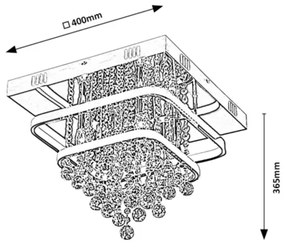 Lustră de cristal aplicată PALLAS LED/36W/230V + 4xE14/40W Rabalux 2239