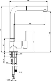 ASTER Baterie pentru bucătărie, cu pipă extractibilă Finisaj: Alb BCA_A73M