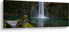 Tablou cu cascade (cu ceas) (90x30 cm)