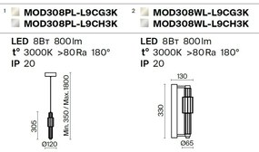 Aplica LED de perete design modern Verticale crom