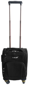 Troler cabina avion, zboruri low-cost, 40x30x20 cm, 4 roti, negru, TRC101
