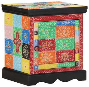 vidaXL Noptiera multicolor 40x35x45 cm lemn masiv de mango