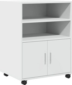 vidaXL Dulap cu roți, alb, 60x48x81 cm, lemn prelucrat