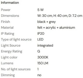 Aplica de perete LED design decorativ Deux negru