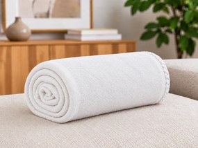 Patura fleece FLEORA, alba Dimensiune: 200 x 220 cm