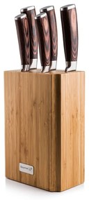 Set de cuțite G21 Gourmet Nature 5 bucăți + blocde bambus