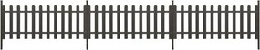 vidaXL Gard din șipci cu stâlpi, 3 buc., 614x80 cm, WPC