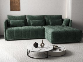 Colțar extensibil dumonde cu ladă de depozitare si sezut confortabil din spuma high-density, Malta Euphoria Green 235x185 cm