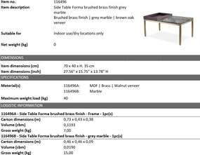 Masuta de cafea design LUX cu blat din marmura Forma