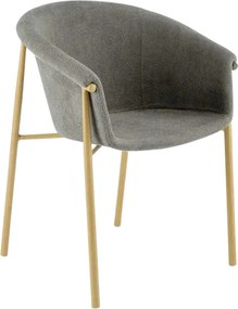 Scaun K489, gri/stejar, stofa clasica/metal, 59x56x80 cm
