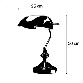 Lampă de masă inteligentă din alamă cu sticlă verde, inclusiv WiFi P45 - Banker