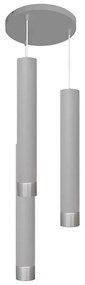 Lustr LED TUBA 3xGU10/4,8W/230V cablu, gri/crom lucios