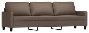 Canapea cu 3 locuri si taburet, taupe, 210 cm, textil