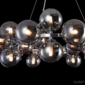 Lustra deosebita cu 25 de surse de lumina Dallas, crom/ fumuriu MYMOD548PL-25CH