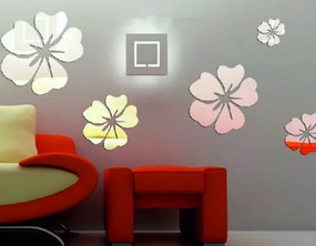 SENTOP | Sticker flori dimensiune: 1 set format din 25 petale 5pcs flori fi: 24 cm, 18 cm, 14 cm, 12 cm, 10 cm