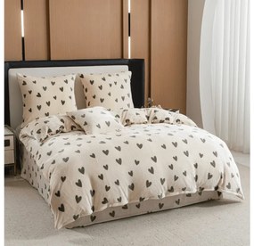 Lenjerie cocolino HEARTINO crem Dimensiune lenjerie de pat: 70 x 90 cm | 140 x 220 cm