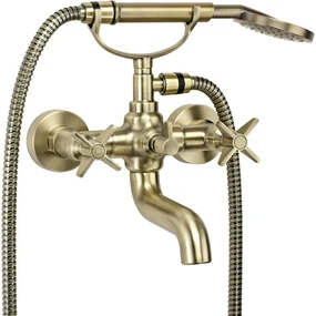 Baterie cada , dus monocomanda Deante Temisto bronz periat cu set de dus