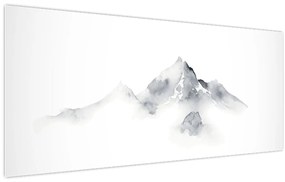 Tablou - Pictură cu cerneală de munți (120x50 cm)