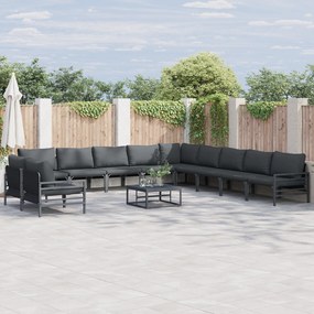 vidaXL Set de canapele pentru grădină 11 pcs Antracit Oţel