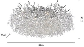 Lustra aplicata design magnific, crom, diametru 80cm, RICICLE