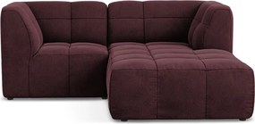 Colțar burgundy cu tapițerie din catifea (cu colț pe partea dreaptă/cu șezlong) Aloha – Makamii