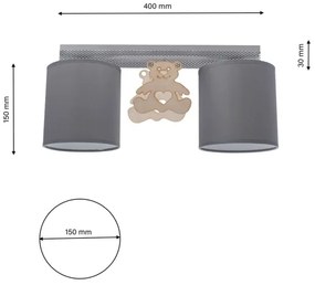 Plafonieră copii BEAR 2xE27/60W/230V