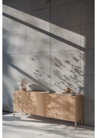 Comodă în culoare naturală din lemn de stejar 220x85x42 cm Dvor – Gazzda