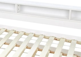 Pat de o persoană 200 x 90 cm Elinor (alb) (cu somieră). 1078681