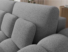 Canapea gri extensibilă cu tapițerie din țesătură bouclé 256 cm Cotonn – ELTAP