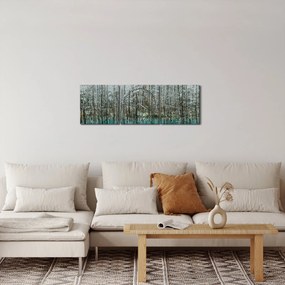Tablou - Pescărie turcoaz, Biei, Japonia (cu ceas) (90x30 cm)