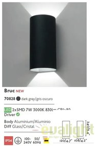 Aplica moderna LED exterior Up/Down IP54 BRUC 70828
