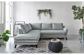 Colțar extensibil cu șezlong pe partea stângă Miuform Charming Charlie L, gri deschis