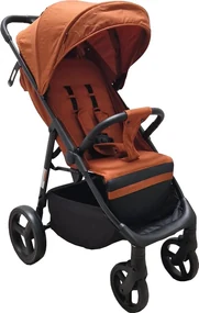 Carucior nou nascuti 2 in 1 BABY CARE™ PRO S 508, Cadru aluminiu, Spatar reglabil in 3 trepte, Husa picioare, Frana picior, Pliabil, Portocaliu Gold