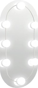 vidaXL Oglindă ovală cu lumini LED, 40x20, cm, sticlă