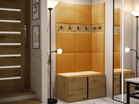 Mobilier hol Tovenaz I (Stejar artisan + Negru + Galben) . 1104764