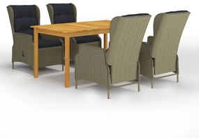 3067840 vidaXL Set mobilier de grădină, 5 piese, maro