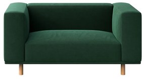 Fotoliu de relaxare verde închis cu tapițerie din catifea Kukumo – Ame Yens